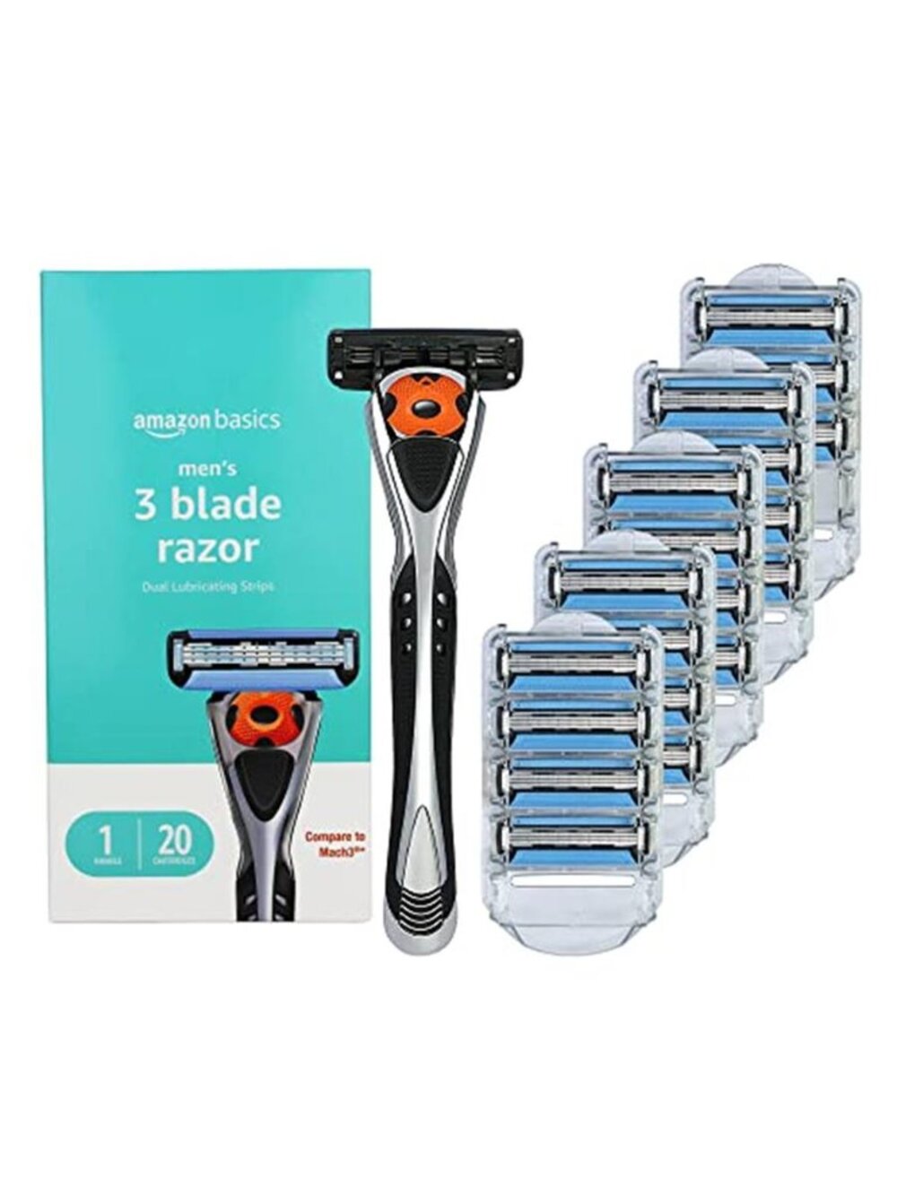 3-Blade Motion Sphere Razor for Men with Dual Lubrication